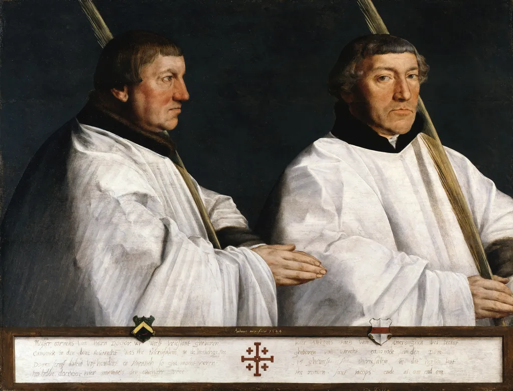 The Utrecht canons Cornelius van Horn and Anthonis Taets van Ameronghen, by Antonis Mor, paint, 1544