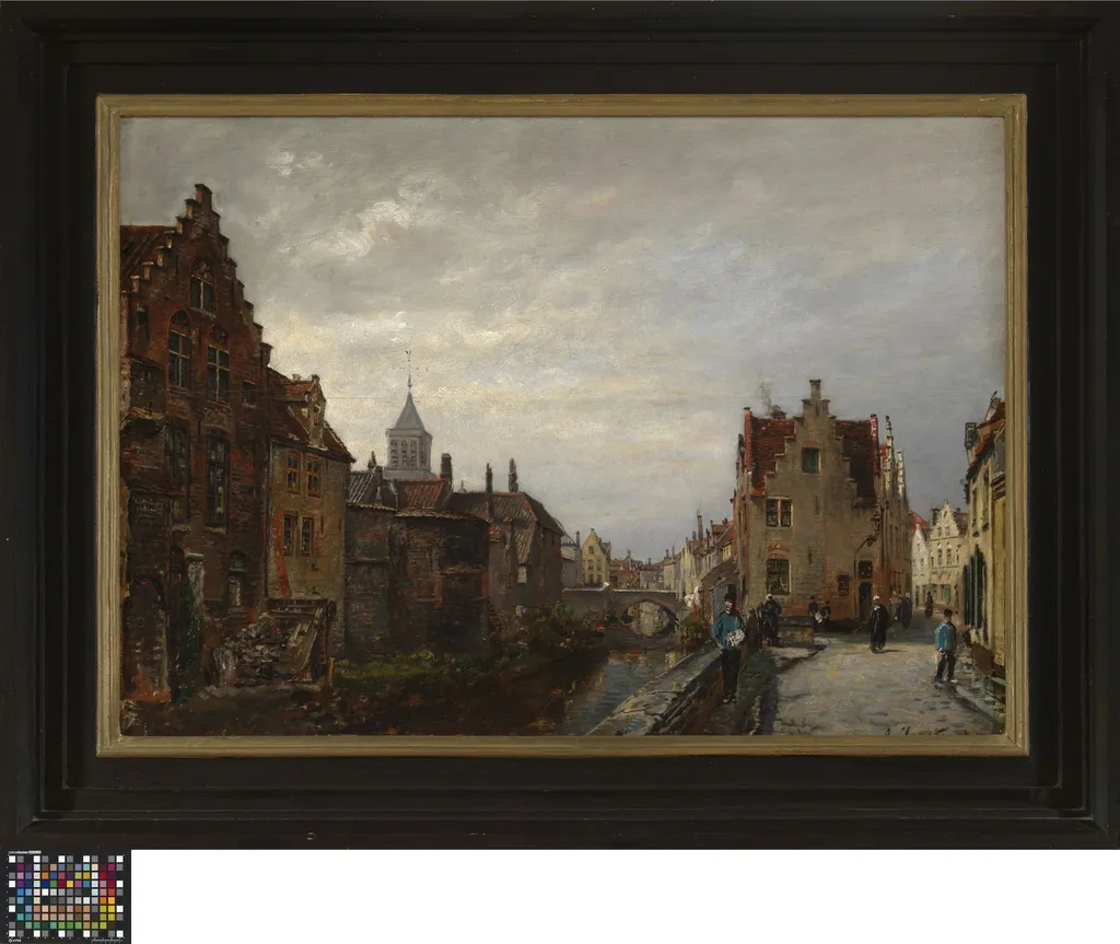 De Pottenmakersstraat in Brugge, by Antoon Joostens, oil, 1820