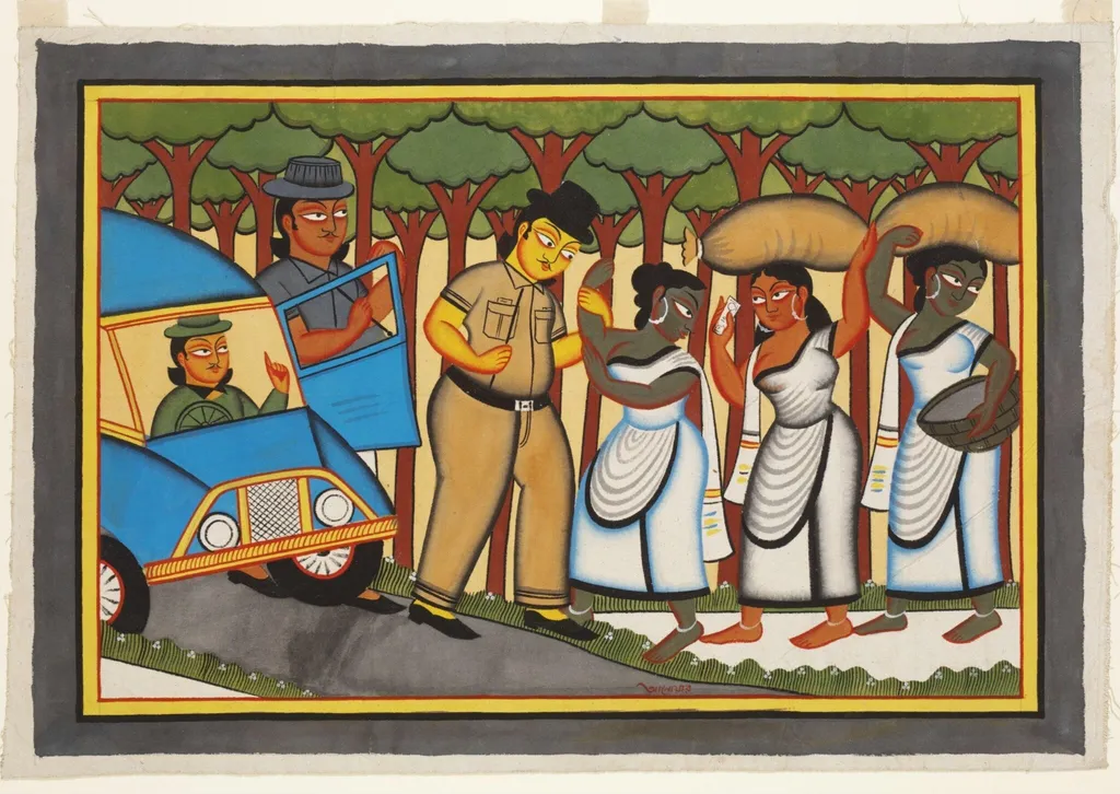 The Policeman's bribe, by Anwar Chitrakar, paint, 2010