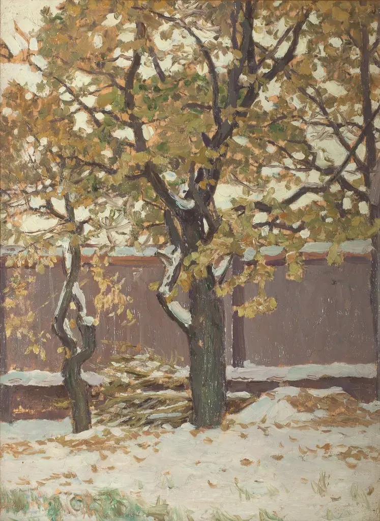 Early Snow. In V. M. Vasnetsov's Garden, by Apollinary Vasnetsov