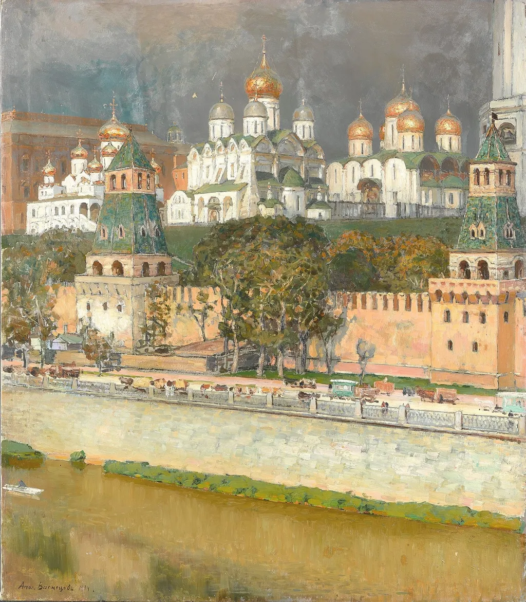 Moscow Kremlin. Cathedrals, by Apollinary Vasnetsov, oil, 1898