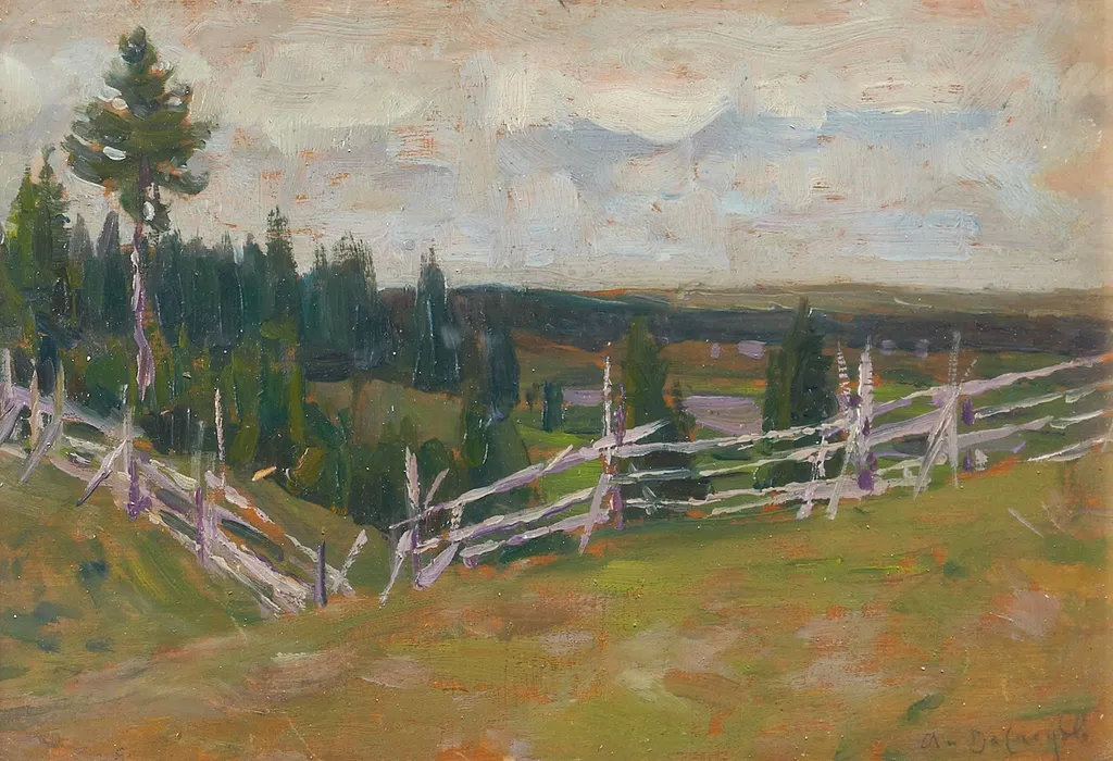 Mukhino village, by Apollinary Vasnetsov, oil, 1900