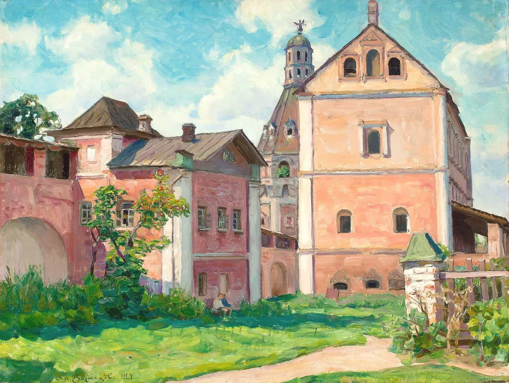 Simonov tower, by Apollinary Vasnetsov, oil, 1927