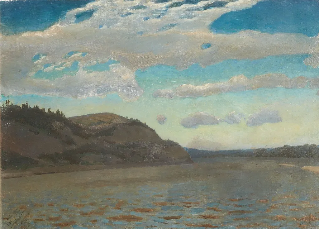 Sun eclipse near Vyatskie Polyany, by Apollinary Vasnetsov, oil, 1894