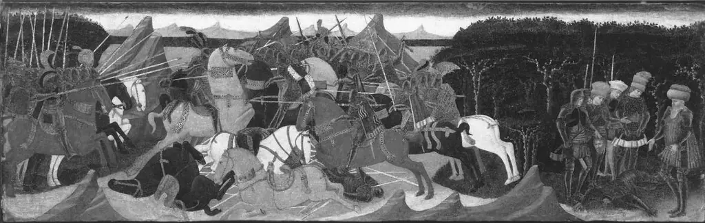 Battle of Pharsalus and the Beheading of Pompey, by Apollonio di Giovanni