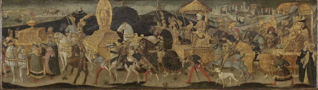 Darius Marching to the Battle of Issus, by Apollonio di Giovanni, oil, 1450