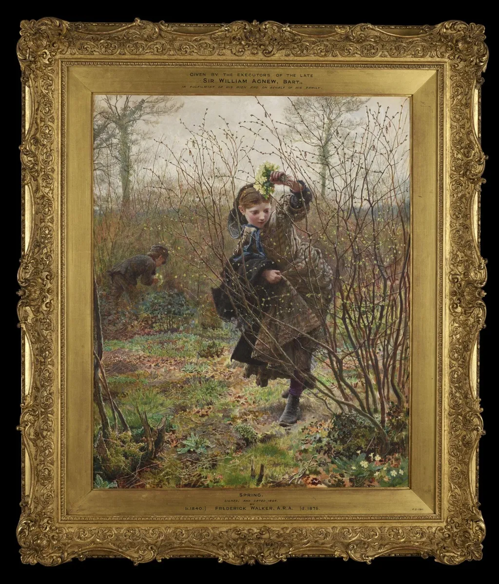 Spring, by ARA, Frederick Walker, watercolor, 1864