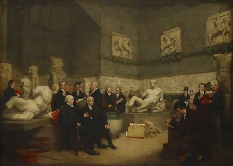 The Trustees in the Temporary Elgin Room, 1819, by Archibald Archer