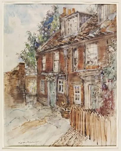 Page's Yard, Chiswick Mall, by Archibald Standish Hartrick