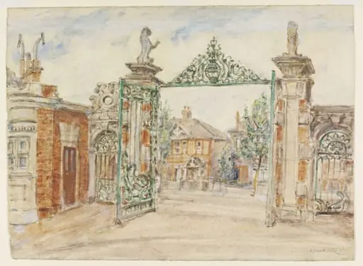 The Gateway, Boston Manor Park, Brentford., by Archibald Standish Hartrick