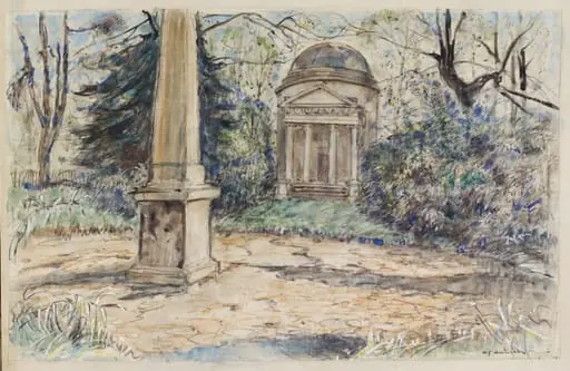 The Temple and the Obelisk, Chiswick House, by Archibald Standish Hartrick