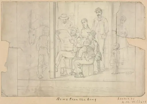 Sketch - News from the Army, by Archibald Willard