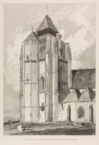 Architectural Antiquities of Normandy (Vol. II), Pl. 66:  Tower of the Church of Tréport, near Eu