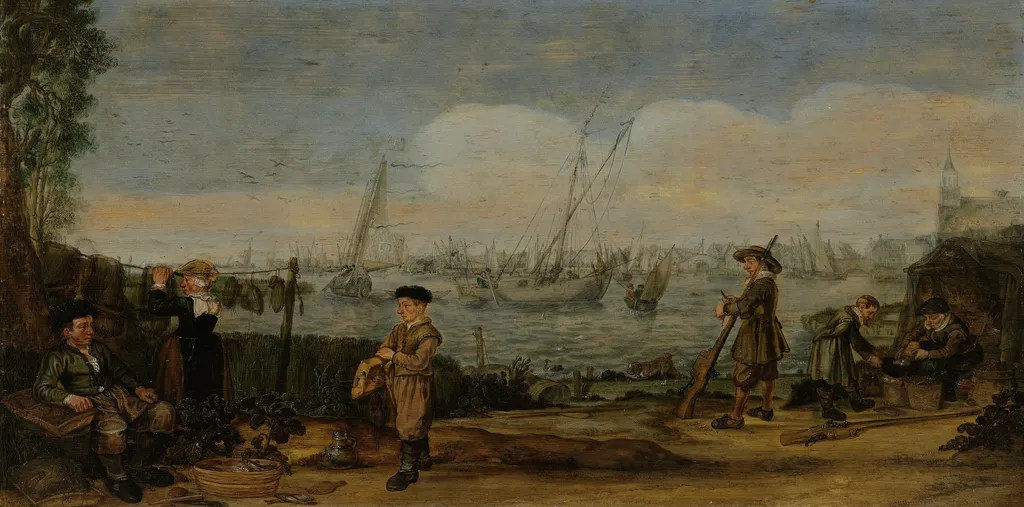 Fishermen and hunters, by Arent Arentsz, oil, 1628