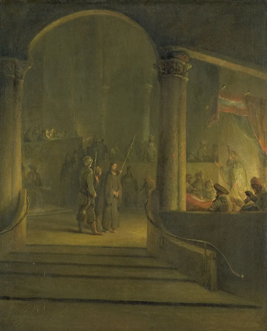 Christ before Caiphas, by Arent de Gelder, oil, 1713