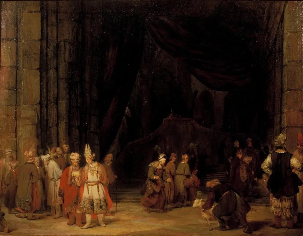 Courtyard of a temple, by Arent de Gelder
