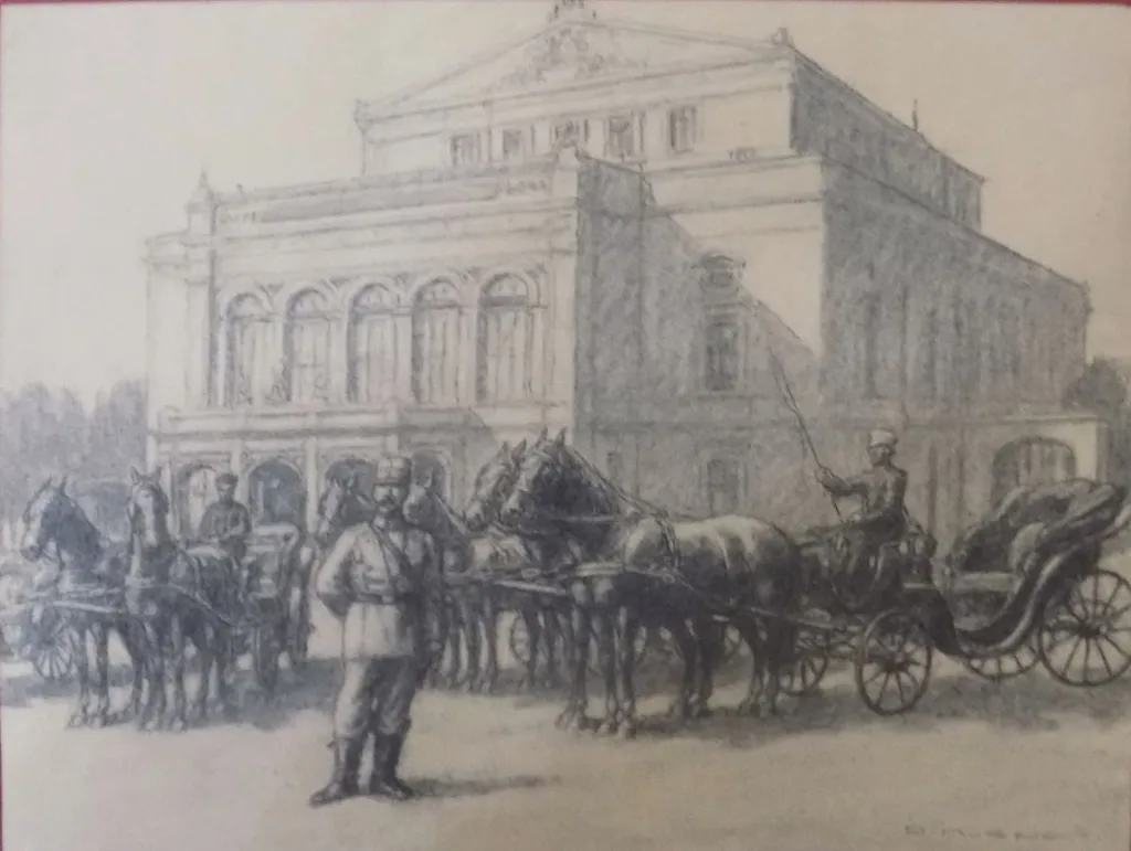 Piața Teatrului Național, by Aristomene Murnu-Gheorghiades, 1966