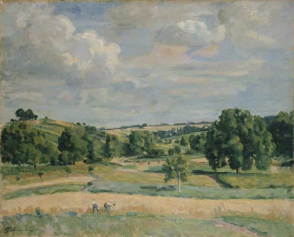 Landscape: Harvest-time in the Somme Valley, by Armand Guillaumin, oil, 1891