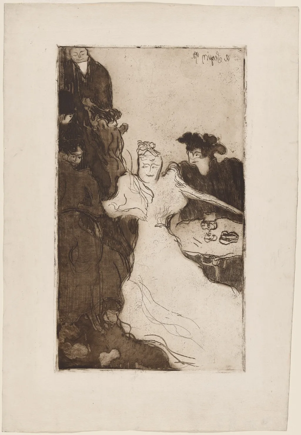 Le Café, by Armand Séguin, ink, 1893