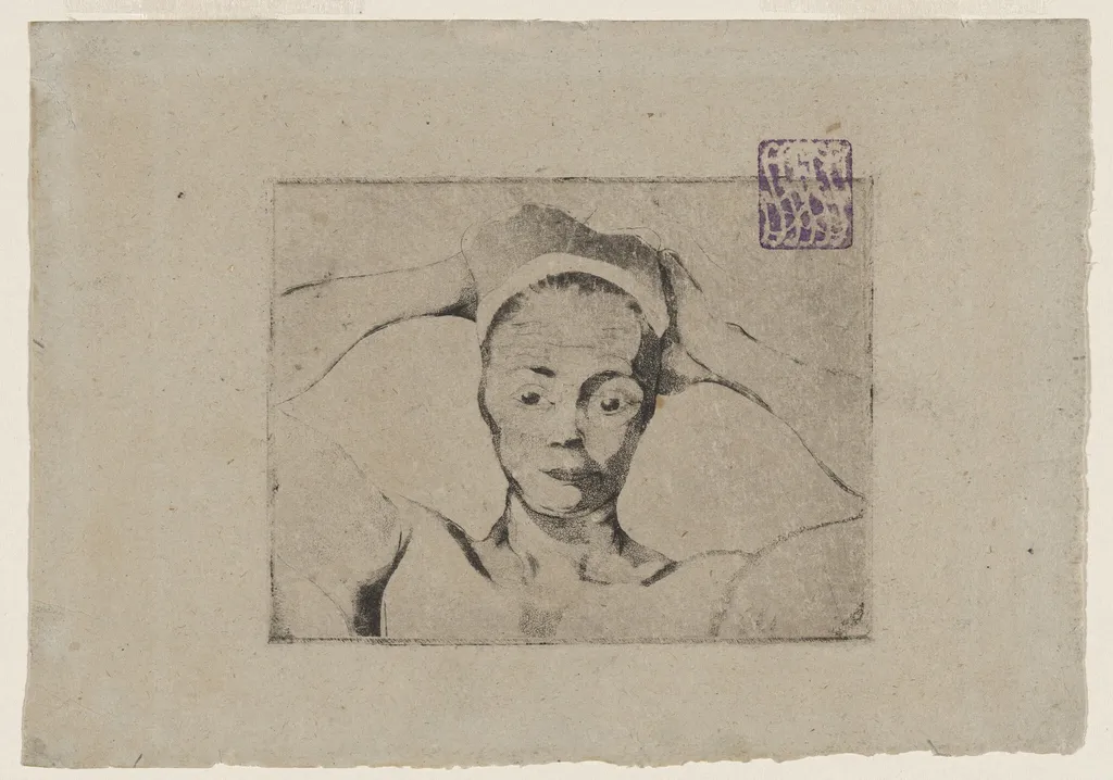 Nude with Hands Behind Her Head (Nue avec les mains derrières la tête), by Armand Séguin, ink, 1894