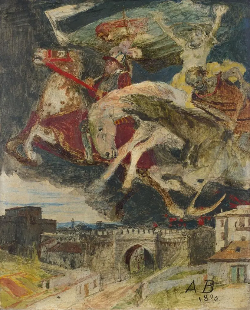Der Krieg. Farbskizze, by Arnold Böcklin