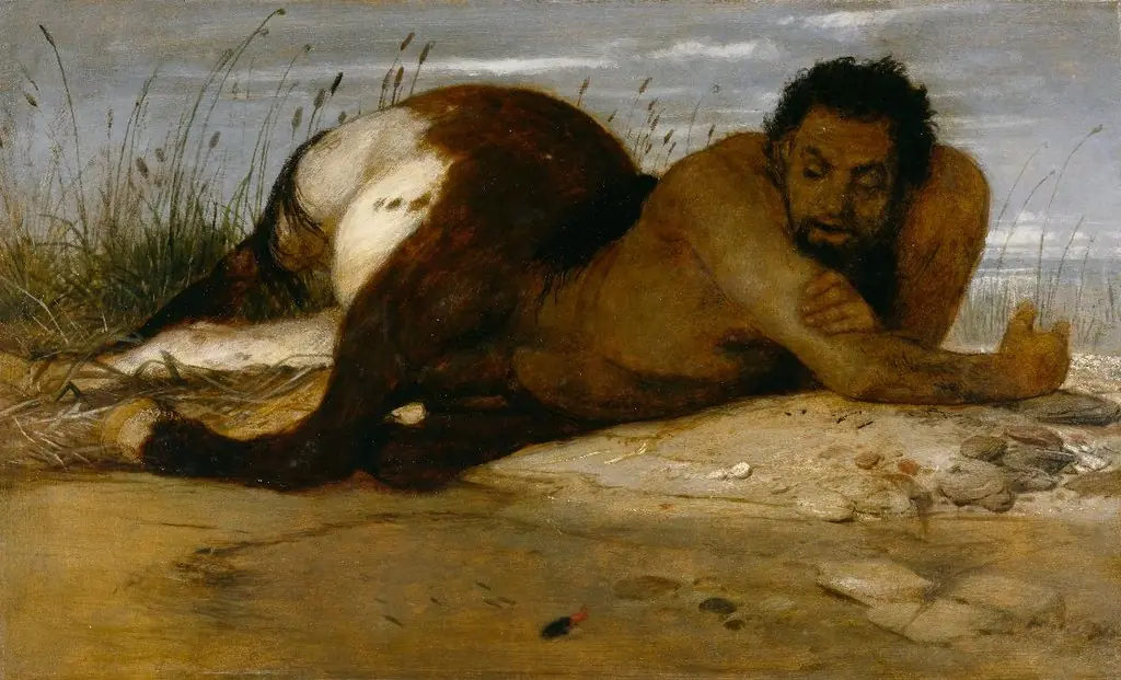 Kentaur, den Fischen zuschauend