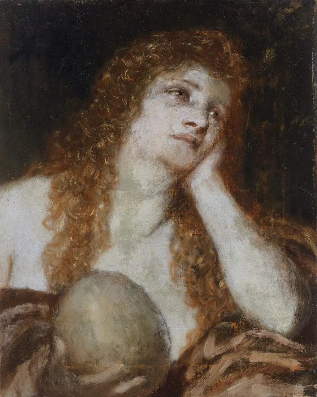 The penitent Maria Magdalena, by Arnold Böcklin, oil, 1873