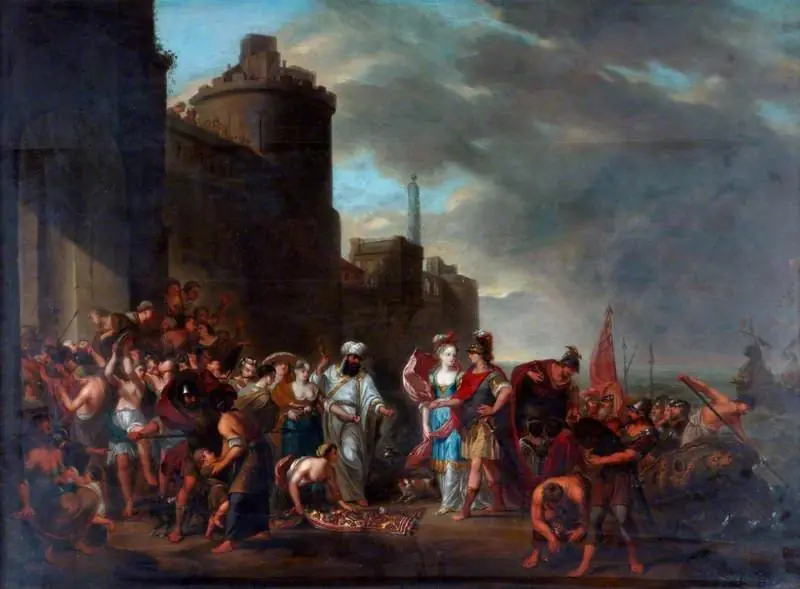 Dido Conducting Aeneas to the Palace at Carthage, by Arnold Houbraken