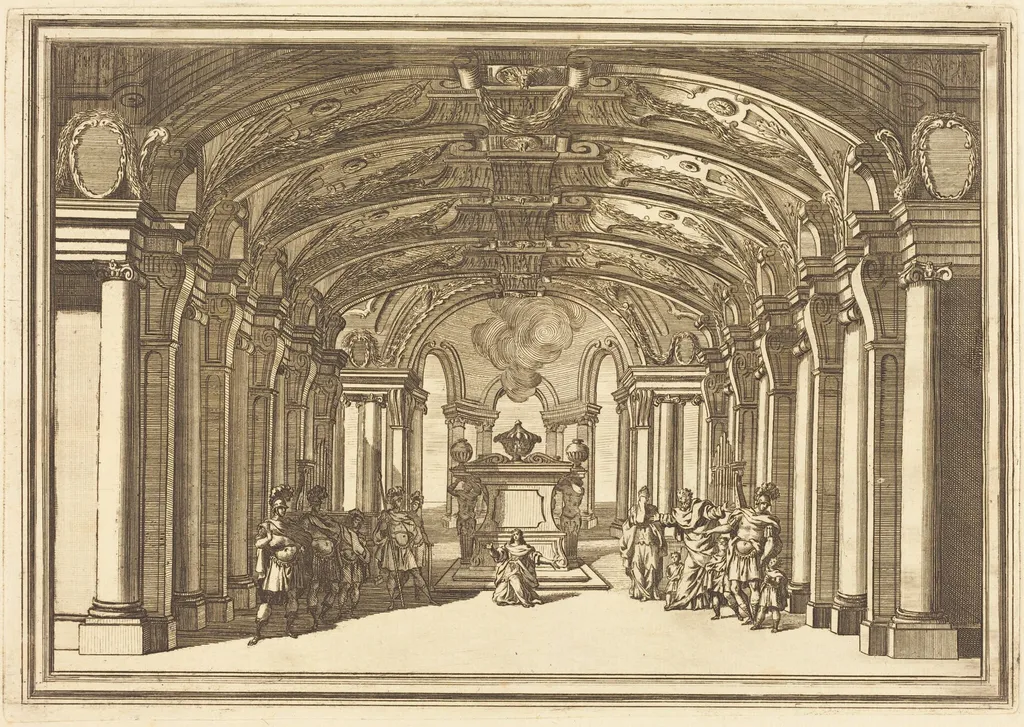 Il Greco in Troia: Plate 8, by Arnold von Westerhout, ink, 1688