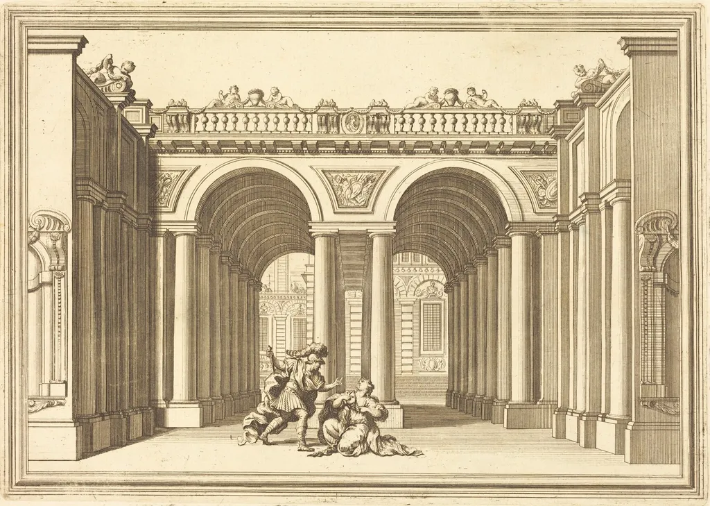 Il Greco in Troia: Plate 9, by Arnold von Westerhout, ink, 1688