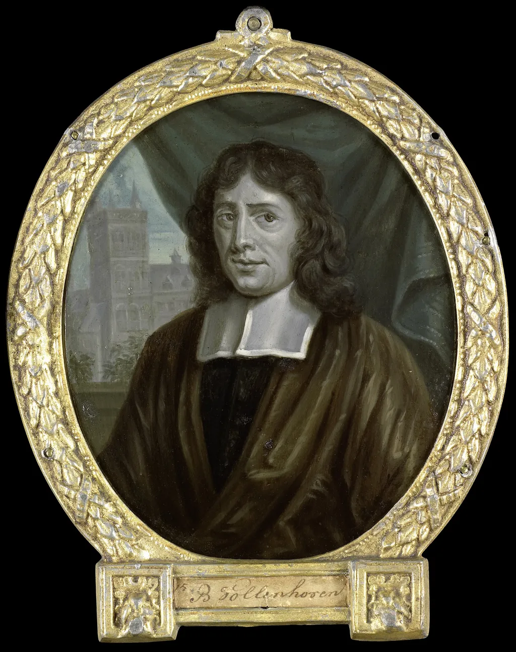 Portrait of Joannes Vollenhove, Clergyman and Poet in The Hague, by Arnoud van Halen, oil, 1716