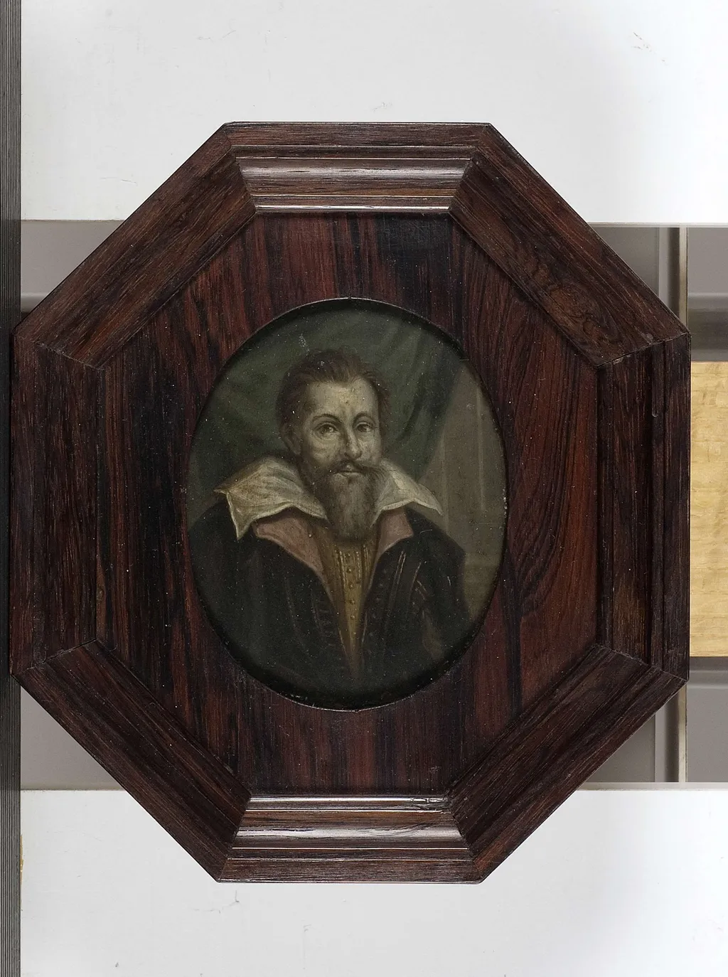 Portret van Dominicus Baudius (1561-1613). Hoogleraar in de welsprekendheid, de geschiedenis en de rechten te Leiden, by Arnoud van Halen, oil, 1716