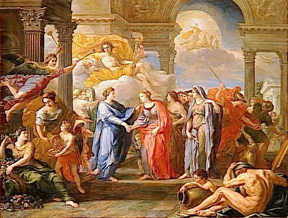 Allégorie de l'alliance du dauphin de France avec Marie-Anne-Victoire de Bavière, by Arnould de Vuez, oil, 1691