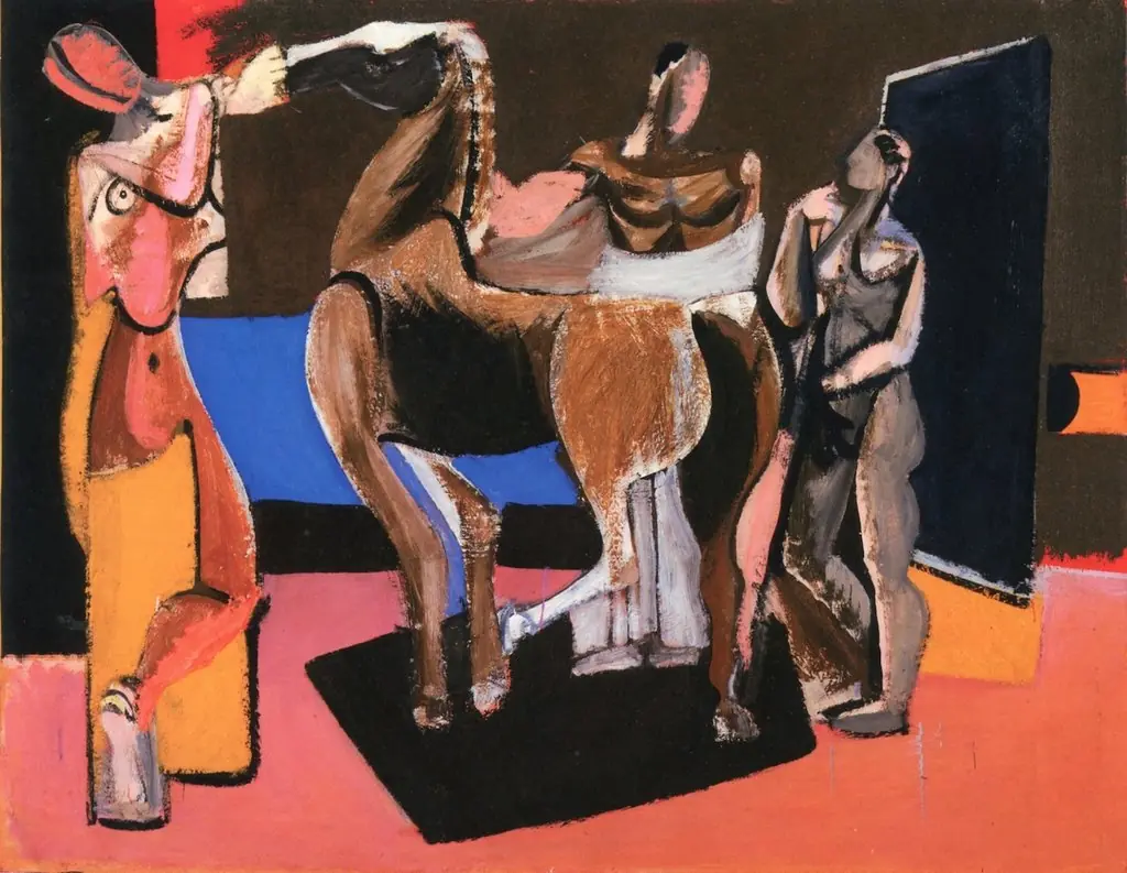 Composition: Horse and Figures, by Arshile Gorky