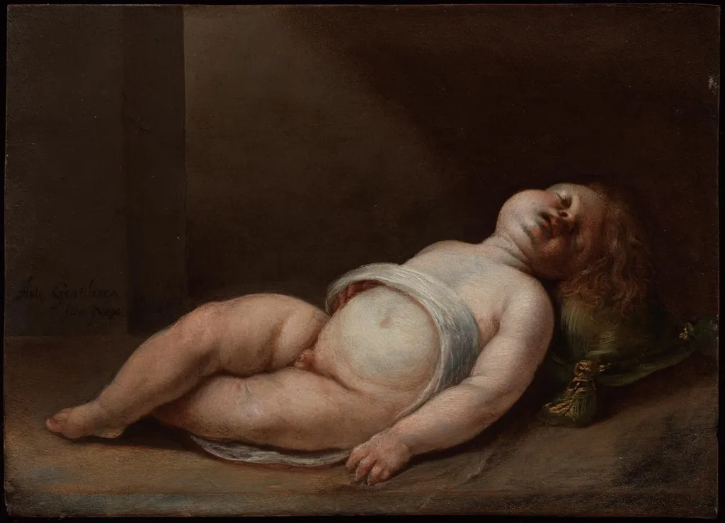 The Sleeping Christ Child, by Artemisia Gentileschi, oil, 1630