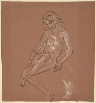 Seated Nude and a Foot, by Arthur B. Davies