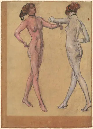 Two Views of a Dancing Nude, by Arthur B. Davies