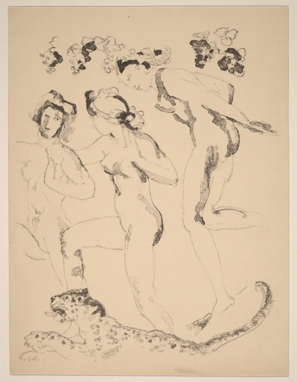Bacchantes, by Arthur Bowen Davies, ink, 1920