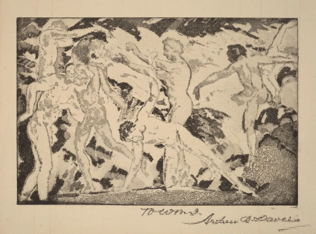 By the Caliban, by Arthur Bowen Davies, ink, 1920