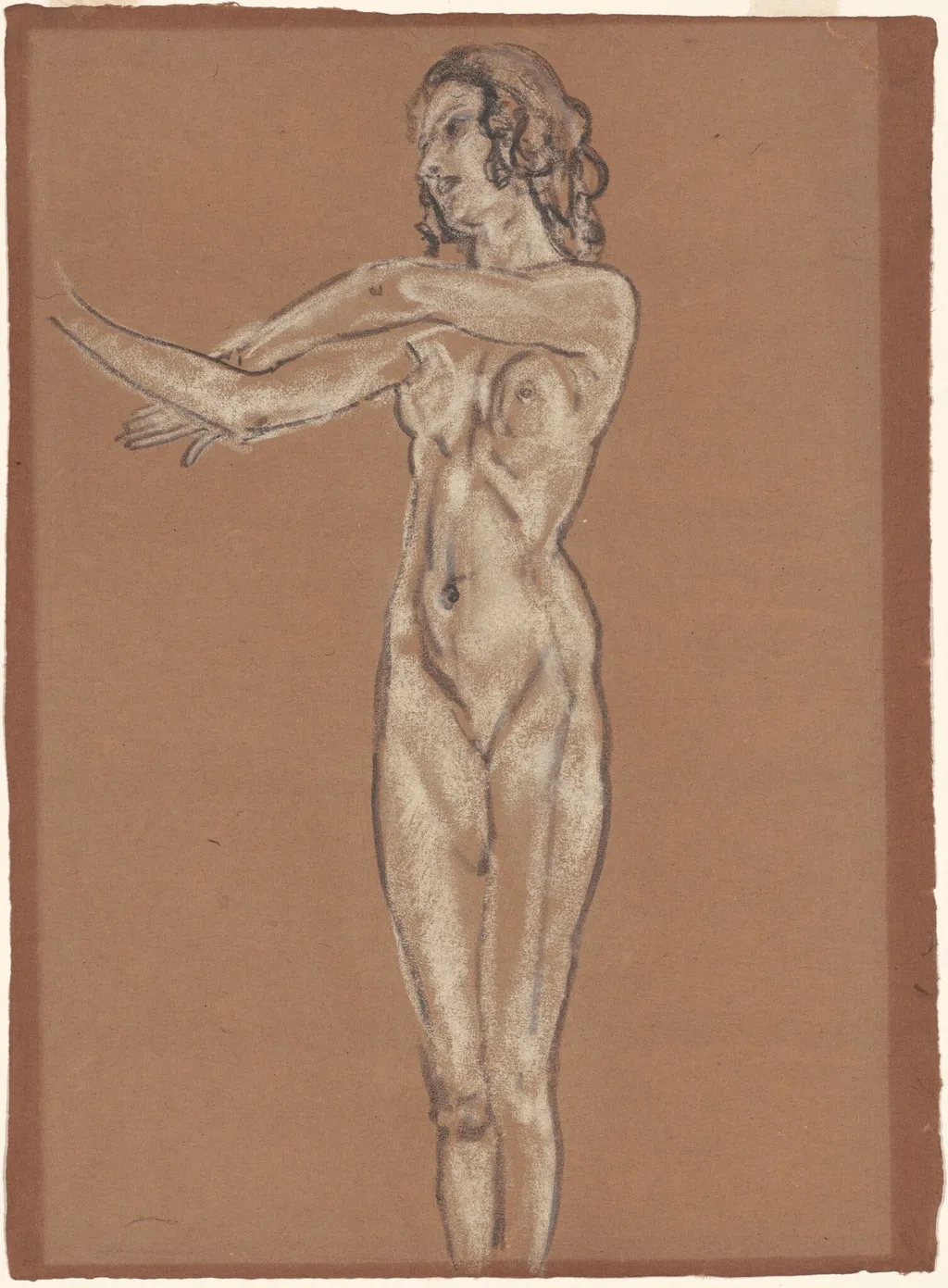 Female Nude, by Arthur Bowen Davies, charcoal, 1922