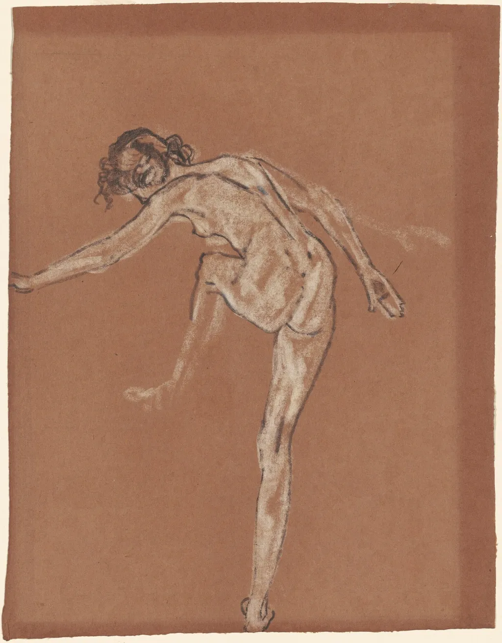 Female Nude from Behind, by Arthur Bowen Davies, charcoal, 1922