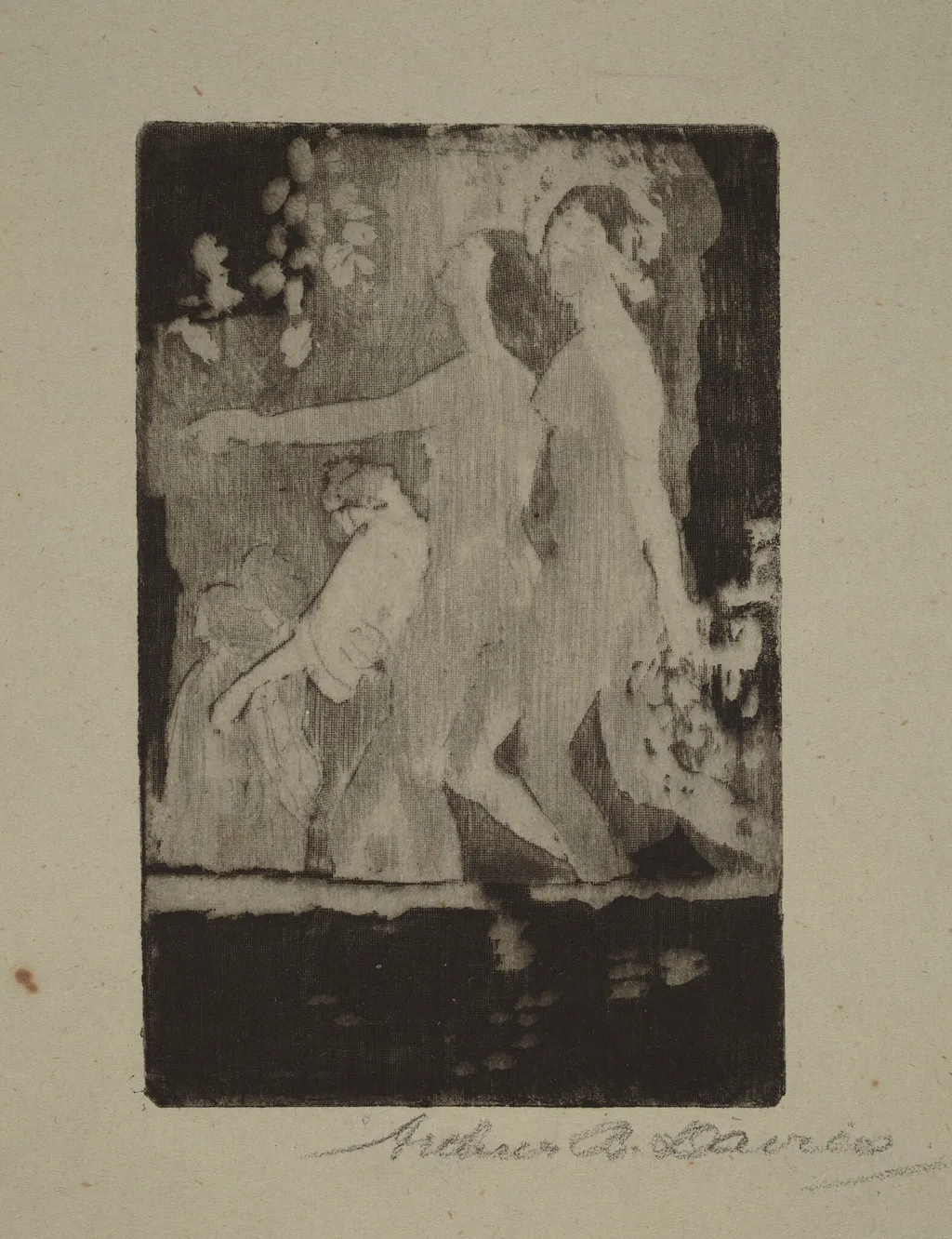 Nocturne, by Arthur Bowen Davies, ink, 1918