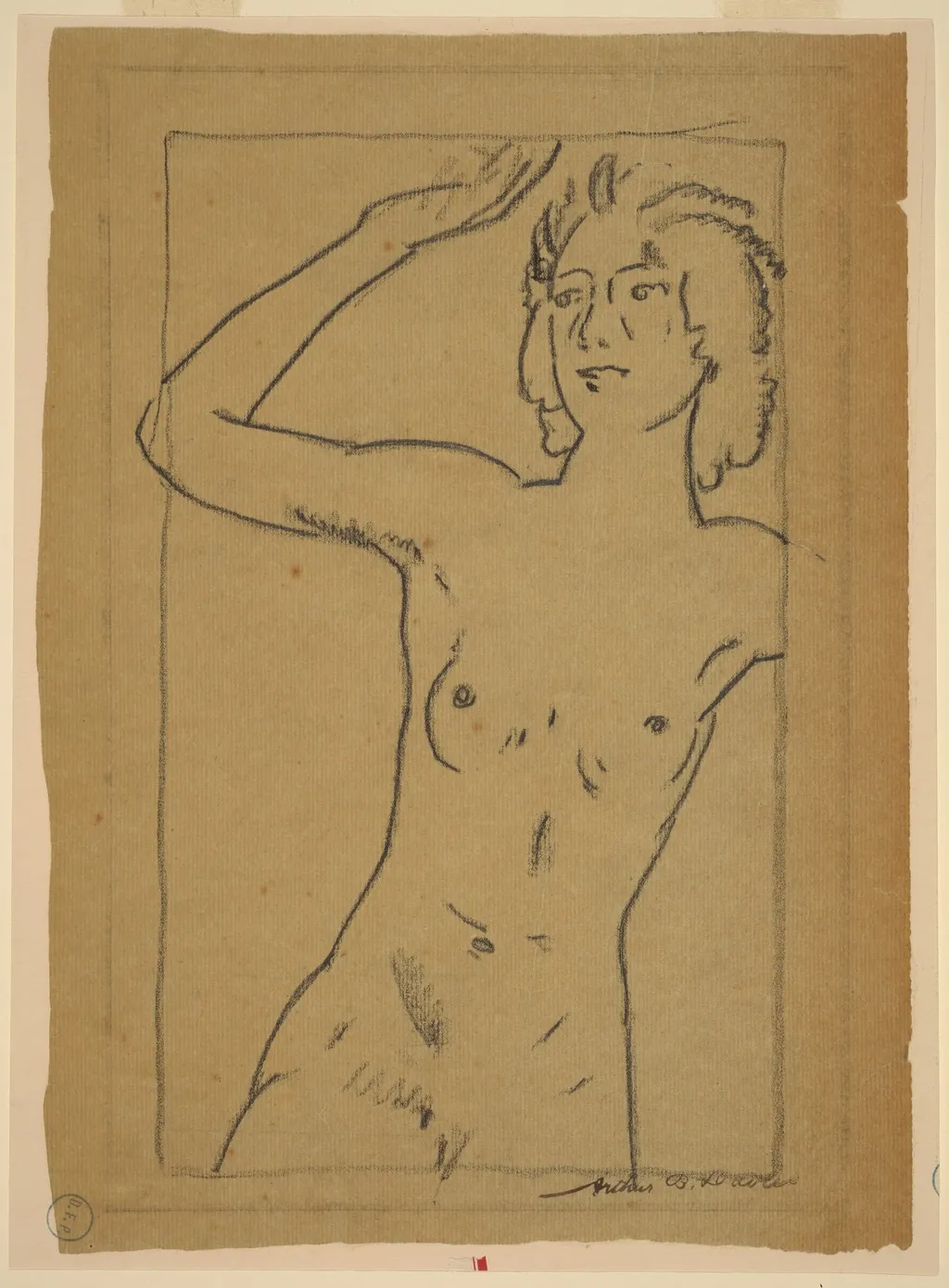 Nude Woman, by Arthur Bowen Davies, graphite, 1895