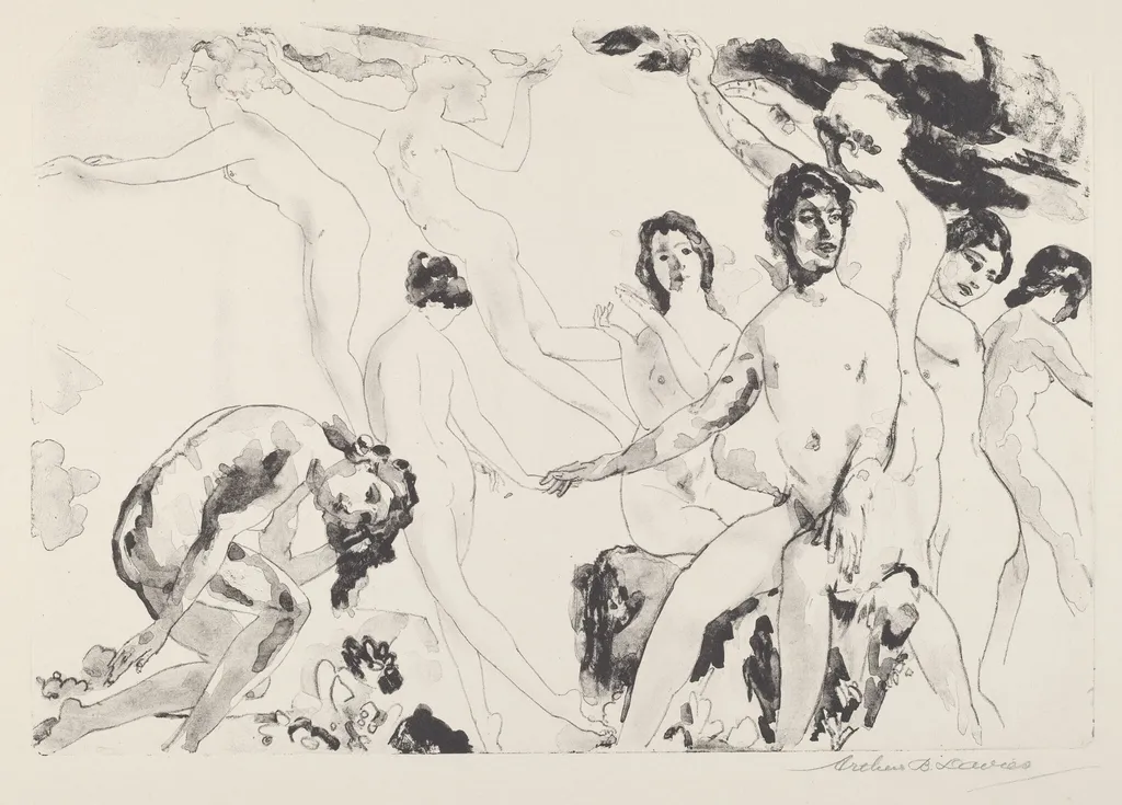 Release at the Gates, by Arthur Bowen Davies, ink, 1920