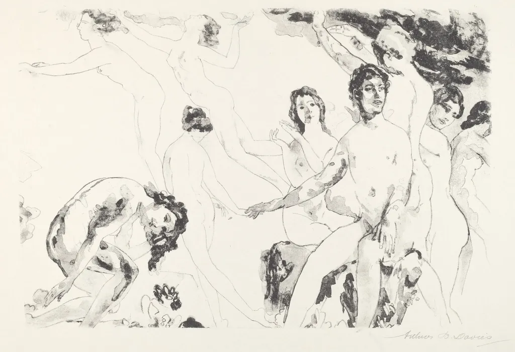 Release at the Gates, by Arthur Bowen Davies, ink, 1920
