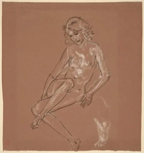 Seated Nude and a Foot, by Arthur Bowen Davies