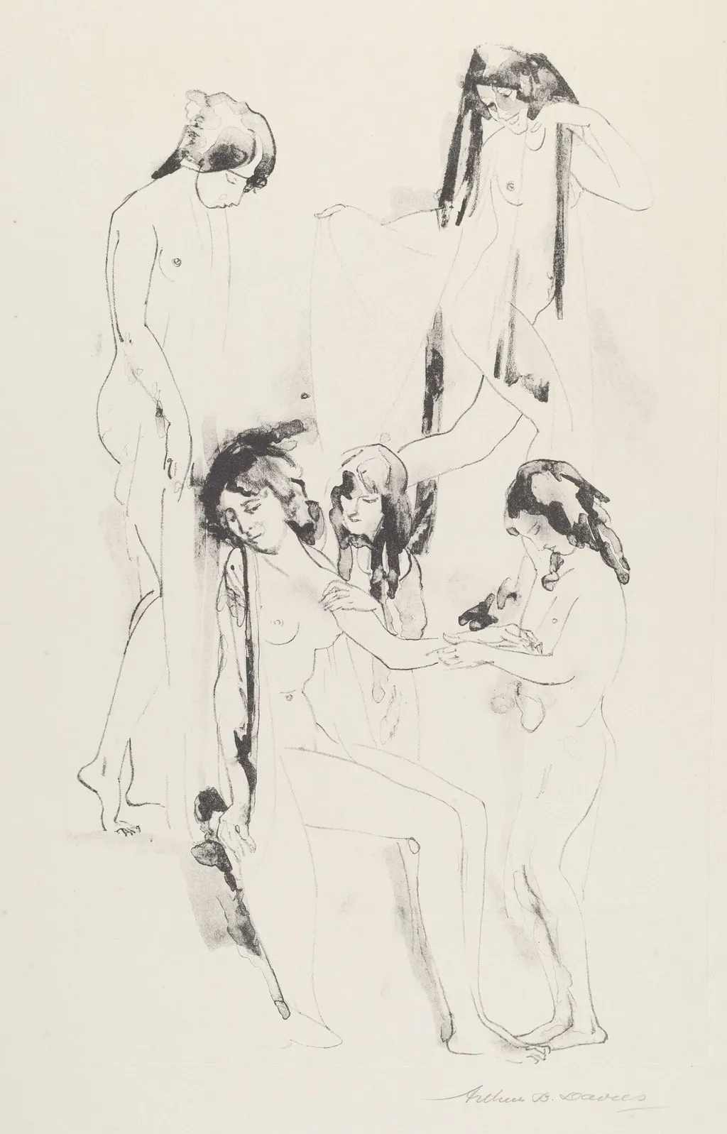 Stir of Shadowed Melodies, by Arthur Bowen Davies, ink, 1920