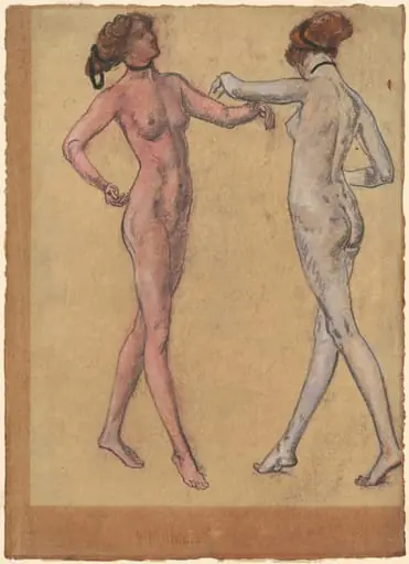Two Views of a Dancing Nude, by Arthur Bowen Davies