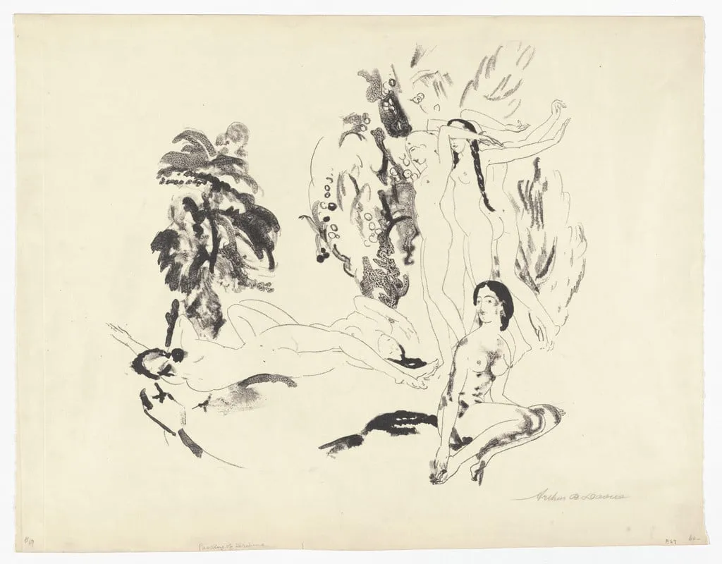 Untitled, by Arthur Bowen Davies, ink, 1921
