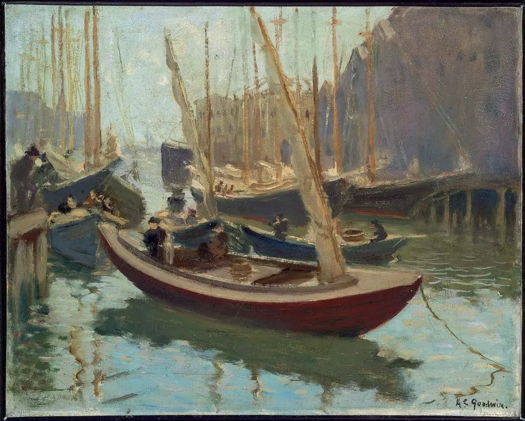 Boats at T Wharf, by Arthur Clifton Goodwin